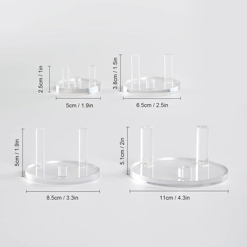 Clear Acrylic Rocks Display Stand, 1.9Inch Three-Peg Round Acrylic Display Easels Holders for Gemstone Agate Slices Crystals Painted Rocks Mineral...