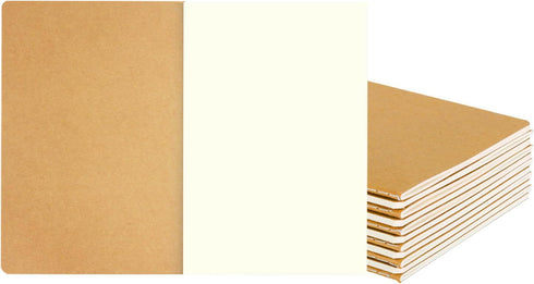 12 Pack Kraft Notebooks Journal Bulk, Blank Sketch Notebooks for Travelers, Students, Office - Composition Notebook Subject Notebooks- A5 Size, 8....