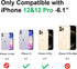 for iPhone 12/12 Pro Case with Phone Charm Chain 3D Butterfly Flower Cute Phone Case,Crystal Clear Pearl Case for iPhone 12/12 Pro Women Girl...