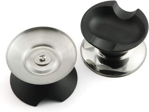 2Set Lid Knob Handle Kit Universal Replacement Kitchen Cookware Pot Pan Lid Cover Knob Handle With M5 Screw, Rubber Gasket And Stainless Steel Was...