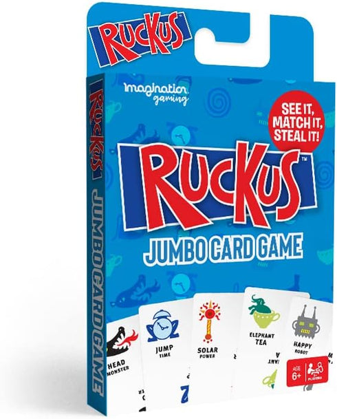 Ruckus JUMBO Card Game, Fast-Paced Action Card Stealing Multiplayer Game, Quick Thinking, Agility, & Hand-Eye Coordination, Family Fun, Group & Pa...