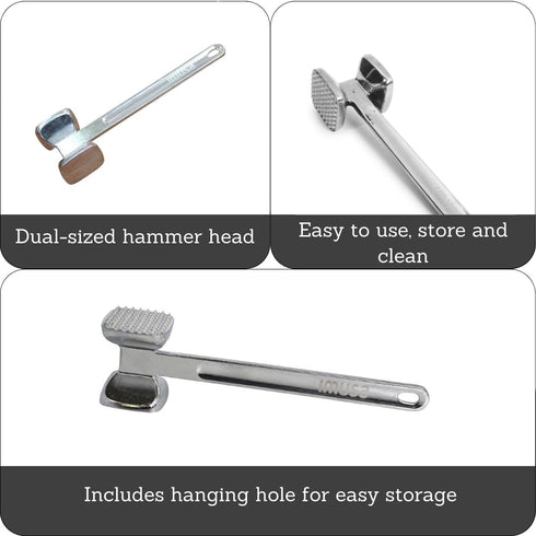 IMUSA USA IMU-71015 Stainless Steel Meat Tenderizer, Silver,...