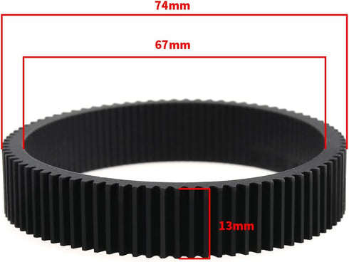 The Lord of the Tools Seamless Focus Gear Ring for 67-74mm Diameter Lens Follow Focus Ring Standard 0.8 Mod 360° Rotation Focus Gear Video Camera ...