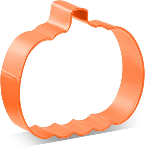 LILIAO 3.4" Pumpkin Cookie Cutter Thanksgiving, Orange Color Coated Stainless Steel...