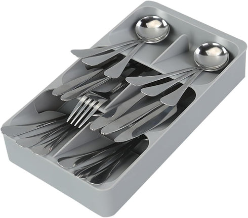 6 Slots Silverware Cutlery Drawer Organizer, Kitchen Drawer Utensil Tray for Flatware, Cutlery, Spoon and Knives Drawer Storage Organization Keep ...