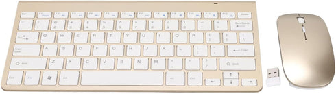 Keyboard Mouse Set 2.4G USB Thin Ergonomic Mute for Computer (Luxury Gold Color)...