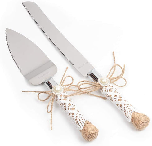 Rustic Wedding Cake Serving Set Wedding Cake Knife and Server Set Pizza Pie Server Set for Anniversaries Birthdays Christmas Parties...
