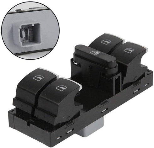 Master Driver Power Window Switch 5ND959857 1K4959857B 5K4959857 Front LH Compatible with VW Volkswagen CC Golf Jetta Passat Tiguan 2005 2006 2007...