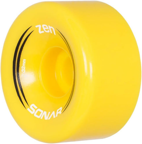 Sonar Wheels - Zen - Quad Roller Skate Wheels - 4 Pack of 32mm x 62mm 85A Wheels | Yellow...