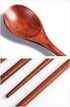Ecloud Shop Wooden Chopsticks Spoon Set Korean Dinnerware Reusable Long Handle Spoons Chopsticks for Home Kitchen Restaurant (4 Sets)...