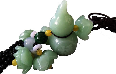 Chinese Traditional Style Green Crystal Hanging Decoration House Door Window Charm Hanging Pendant Amulet Pray for Luck Safety (Gourd)...