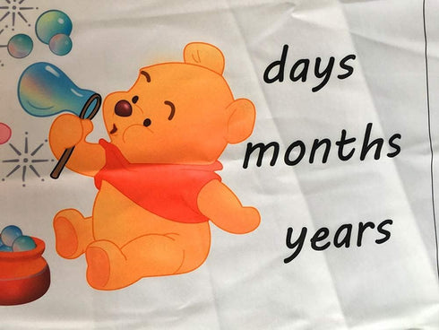 Baby Monthly Milestone Blanket Newborn Photo Props Shoots Backdrop Personalized Animal Yellow Bear Pink Elephant Blowing Bubbles Photography Growi...