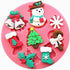 2Pcs/Set Christmas Tree Santa Claus Reindeer Xmas Tree Elk Bell Snowflake Snowman Socks Silicone Mold for DIY Chocolate Candy Fondant Cake Decor W...