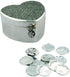 Arras De Boda Gift Set | Comes with Coins | 9 Styles | Wedding Metal Boxes Spanish Matrimony Ceremony (Heart Shaped with Checkerboard)...