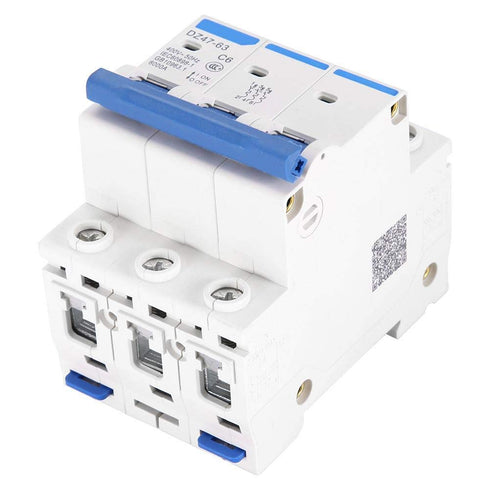 3 Pole Miniature Circuit Breaker Safety Breaker DZ47-63 AC 400V 6/10/16/20A(6A)...