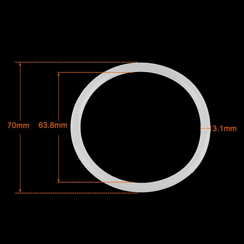 X AUTOHAUX Silicone O-Rings, 70mm OD 63.8mm ID 3.1mm Width VMQ Seal Gasket for Compressor Valves Pipe Repair, White, Pack of 10...