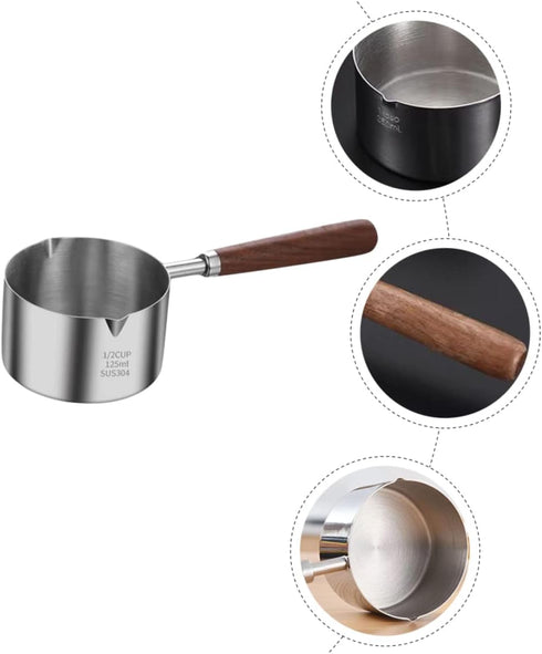 Small Pot with Oil Saucepan with Pour Spout Chocolate Melting Pot Small Stock Pot Mini Frying Pan Espresso Pot Small Soup Pot Samll Pot One-hand B...
