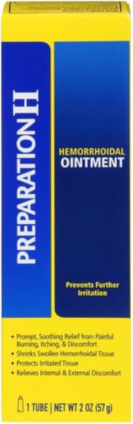 PREPARATION H Hemorrhoid Symptom Treatment Ointment, Itching, Burning & Discomfort Relief, Tube (2.0 Ounce)...
