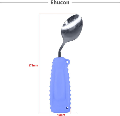 Adaptive Weighted Silverware Utensils Angled Spoon for Hand Tremors Parkinsons,Weighted Utensils with Non-Slip Easy Grip Handles for Independent E...