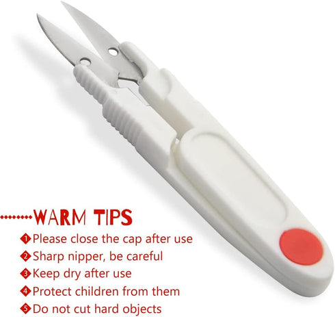WMYCONGCONG 8 PCS U-Shaped Yarn Scissors Embroidery Thread Cutter Portable Scissors Trimming Nipper with Protective Cover for Arts Crafts Stitch D...