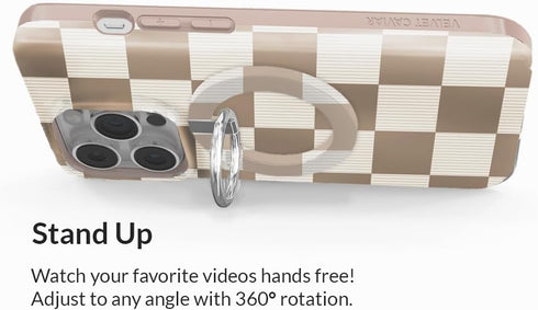 Velvet Caviar Compatible with MagSafe Phone Grip Ring Holder with Adjustable Stand - Removable Magnetic Accessories for iPhone 12, 13, 14, 15 (Nud...