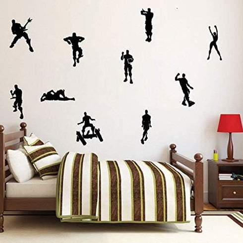 Game Wall Decal Poster Dancing Wall Stickers for Kids Bedroom Wall Vinyl Decal Game Stickers (Black)(13.8" x 22.8")...