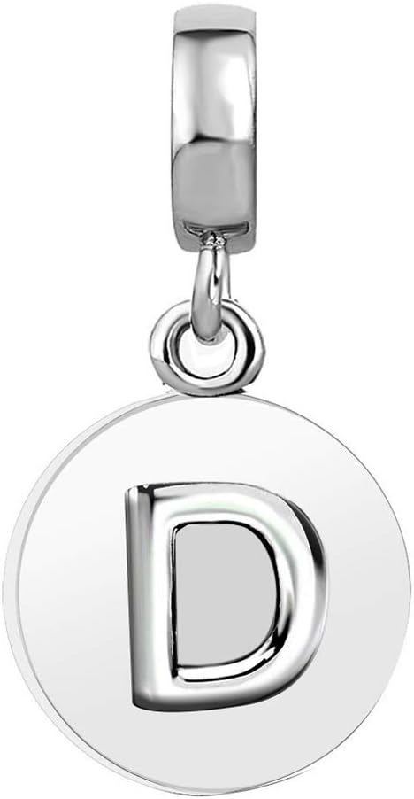 Initial A-Z Letter Alphabet Lucky Charm Womens Beads Charms Fits Pandora Charms Bracelets Valentine Mother Christmas Jewelry...