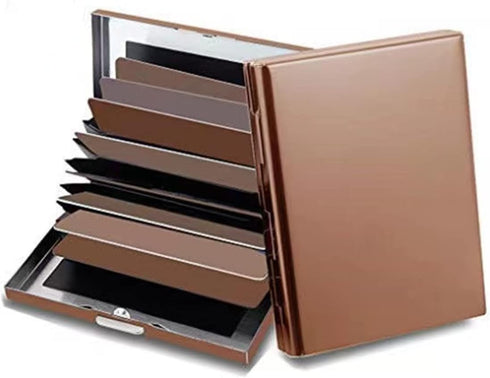 RFID BlockingStainless Steel Credit Card Holder, Men Women Metal Slim Wallet For Driver's License, ID Cards, Credit Cards, Or Business Cards (Rose...