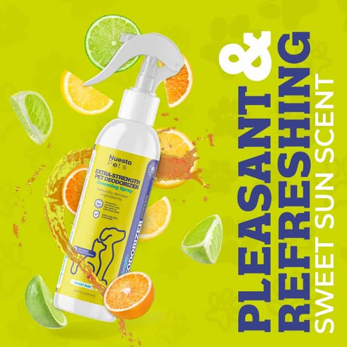 Pets Extra Strength Pet Deodorant & Odor Neutralizer | Naturally Derived Quick-Drying Deodorizer Spray for Dogs | Safe on Carpets & Furniture | Pe...