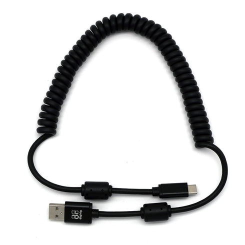 Digirig Coiled Shielded USB-A to USB-C Cable with Ferrites...