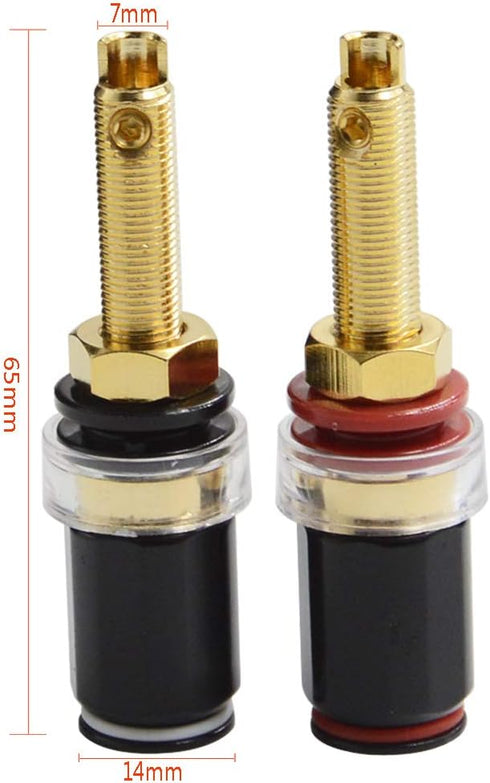 BNKENX Banana Plug Socket Connector Speaker Binding Post Audiophile Gold Plated Pure Copper Amplifier Speaker Terminal Connector Banana Jack Sound...