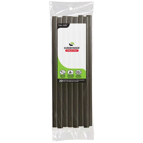 Surebonder Cosplay High-Temperature Hot Glue Sticks for Foam, Fabric, Leather, Wood, Metal, and Non-Porous Materials - Full Size 10" - 20 Pack (Bl...