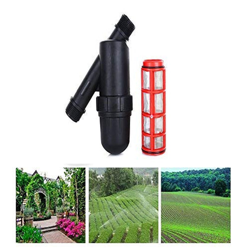Drip Irrigation Filter, 3/4" Y Water Filter Strainer Stainless Steel Inline 120 Mesh Screen Filter Gardening Drip Irrigation Filter for Garden Gre...