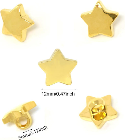 Honbay 60PCS Plastic Star Buttons Decorative Sewing Craft Buttons Embellishments for Scrapbooking Clothing DIY Craft and Other Projects (12mm)...