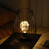 TRIROCKS Metal Cordless Table Lamp - 8'' Tall Cage Shape Battery Operated Lamp with Warm Fairy Lights Bulb for Indoor/Outdoor Use, Perfect for Chr...