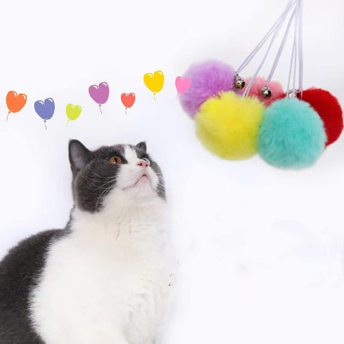 10-Pack Replaceable Cat Dangling Toy with Bell, Cat Scratching Post Cat Tree Tower Replacement Attachment Ball Toy...