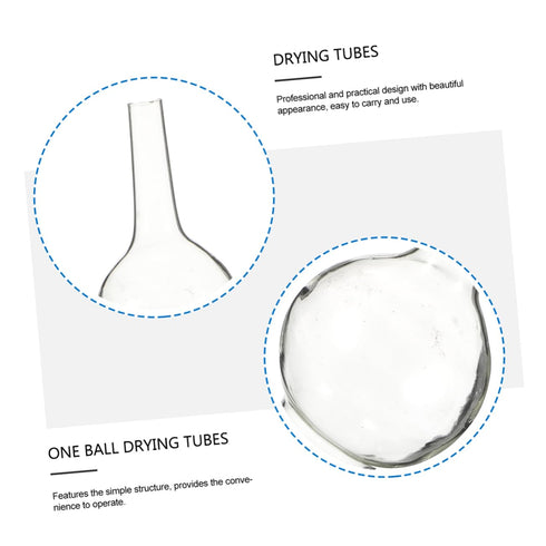 5pcs Chemical Experiment Equipment Chemistry Air Drying Tube Science Tubes Empty Refillable Tubes Small Test Tube Straight Drying Tube Single Ball...