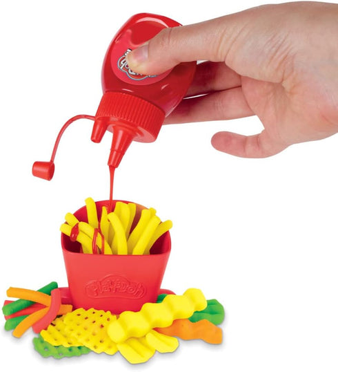 Play-Doh Kitchen Creations Spiral Fries Playset for Kids 3 Years and Up with Toy French Fry Maker, Drizzle, and 5 Modeling Compound Colors, Non-To...