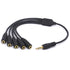 3.5mm Headset Splitter, 5 Way 1/8" 1 Male to 5 Female TRS Stereo Jack Audio Extension Cable Cord...