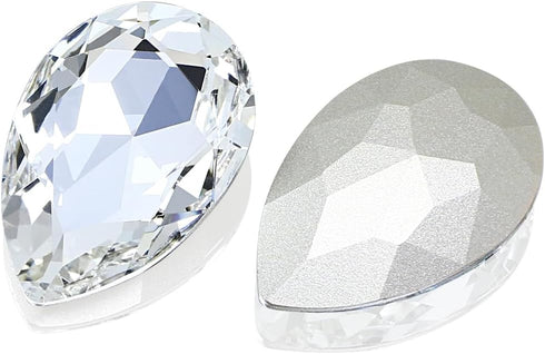 DONGZHOU Teardrop Crystal Rhinestones, Large Rhinestones Glitter Stones Glass Gemstones for Crafts, Jewelry Making, Shoes, Clothes, 30 x 20 mm, 8 ...