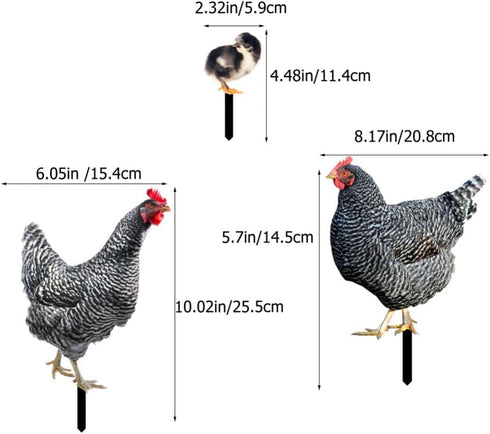 HOMSFOU 1 Set Chicken Yard Art Acrylic Decorative Garden Stakes Acrylic Hen Sculpture Animal Lawn Ornament for Patio Lawns Backyard Garden Decor...
