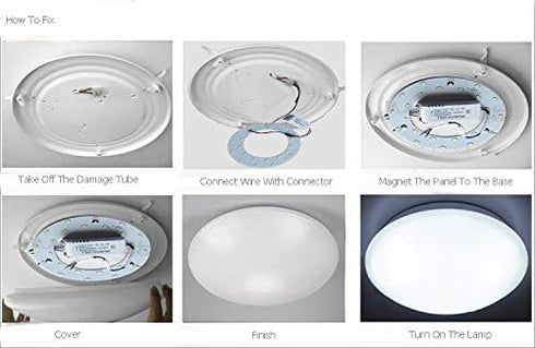 Ledytech 12w 5730 SMD Led Panel Ceiling Light Fixtures Circle Annular Round Replacement Board Bulb 6000K 1-Pack (White 6000-6500k)...