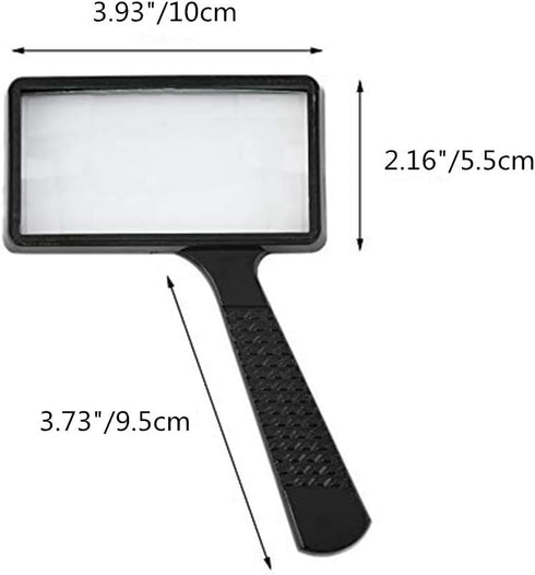 Rectangular Magnifying Glass 3X Handheld Magnifier Large Magnifying Glasses Scratch Resistant Lens for Macular Degeneration Seniors Reading Newspa...