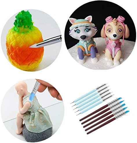 Yagugu Silicone Clay Sculpting Tool - 10Pcs Modeling Dotting Tool for Pottery Craft, Rock, Nail, Blending, Drawing...
