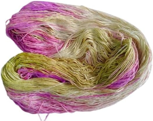Silk Roving Worsted Weight Yarn - 100% Recycled & Hand-Dyed Mulberry Silk - Luxurious and Versatile for Knitting, Felting, and Crafting.(100 gm-22...
