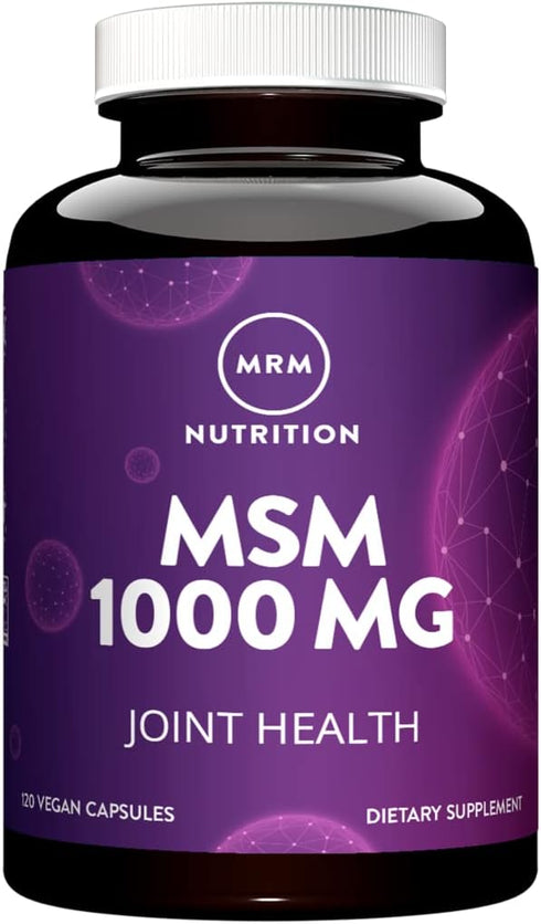MRM Nutrition MSM 1000mg | Methyl-sulfonyl-methane capsules | Joint health | Hair + skin + nails | Bioavailable form of sulfur | Gluten-free + Veg...