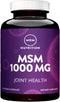 MRM Nutrition MSM 1000mg | Methyl-sulfonyl-methane capsules | Joint health | Hair + skin + nails | Bioavailable form of sulfur | Gluten-free + Veg...