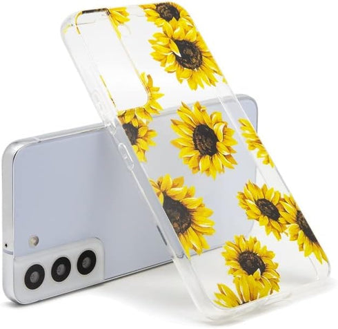 Phone Case Compatible with Galaxy S22 Case,Clear Sunflower Pattern Cute Floral Case Soft TPU Back Cover for Samsung Galaxy S22 6.1 Inch...
