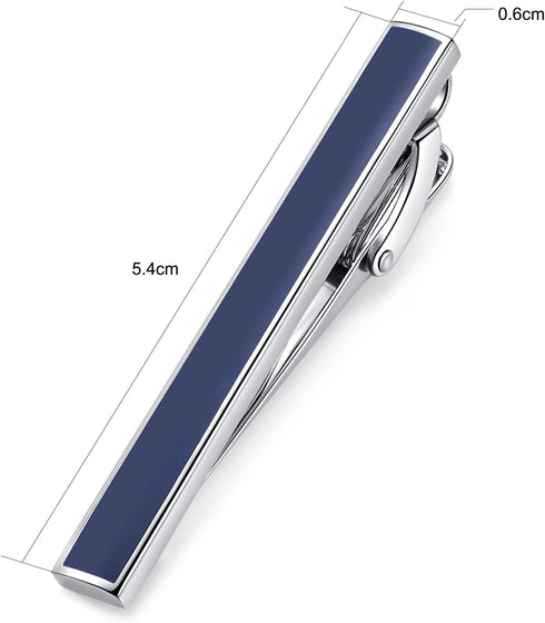 HONEY BEAR Mens Tie Clip Bar for Normal Size Business Wedding Gift,5.4cm,Navy Blue...