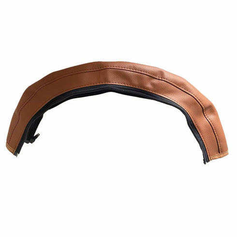 MINILUJIA Baby Stroller Armrest Bumper Handlebar Sleeve Cover Universal Handle Cover DustProof Protect PU Leather Case with Removable Zipper Brown...